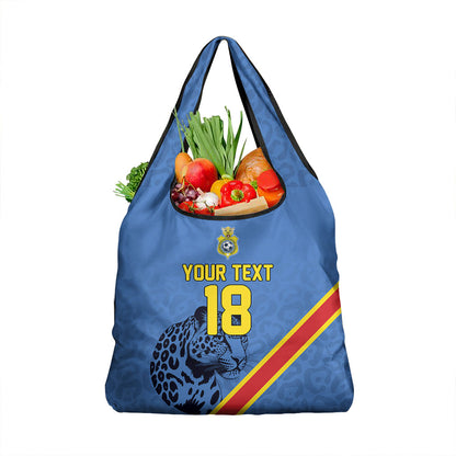 Custom DR Congo Football Grocery Bag Leopard Pride Heritage Edition