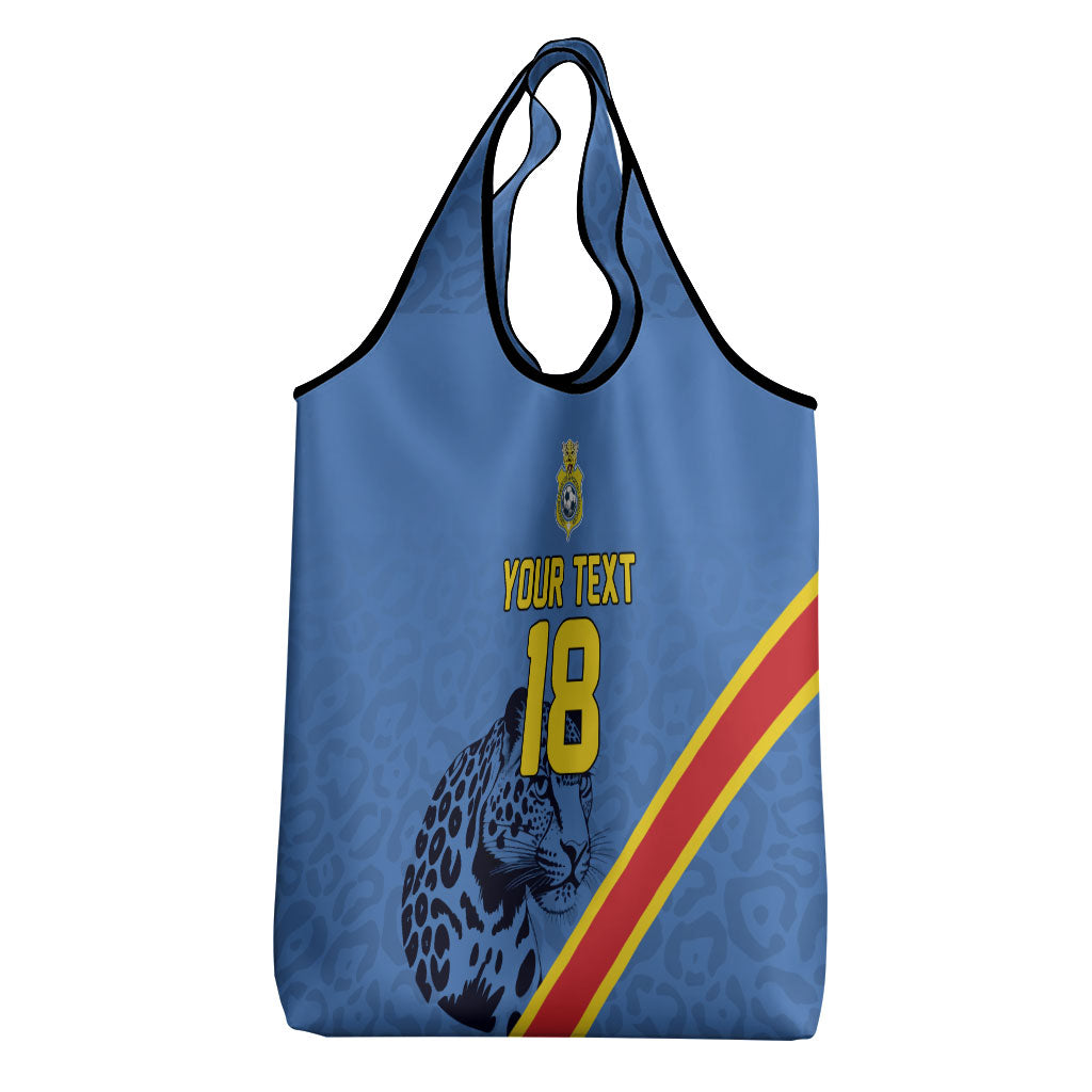 Custom DR Congo Football Grocery Bag Leopard Pride Heritage Edition