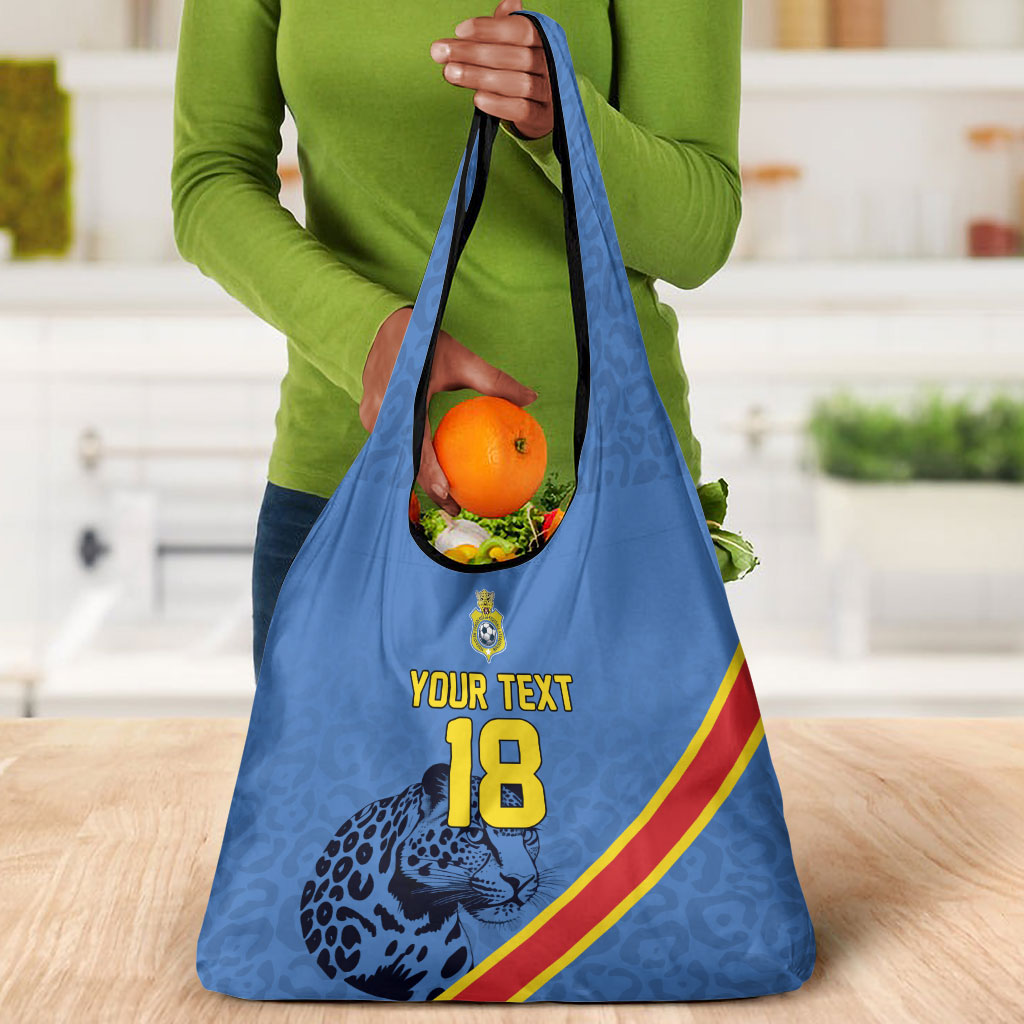 Custom DR Congo Football Grocery Bag Leopard Pride Heritage Edition