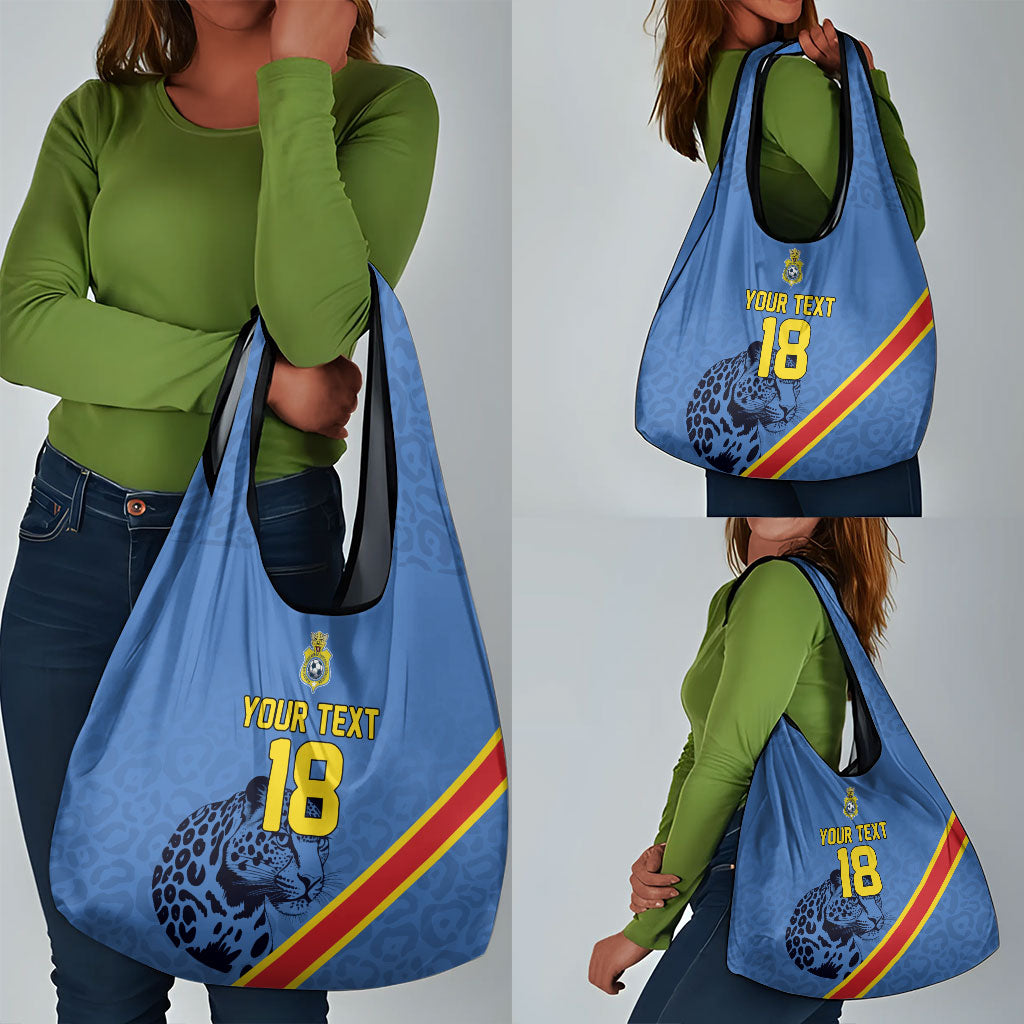 Custom DR Congo Football Grocery Bag Leopard Pride Heritage Edition