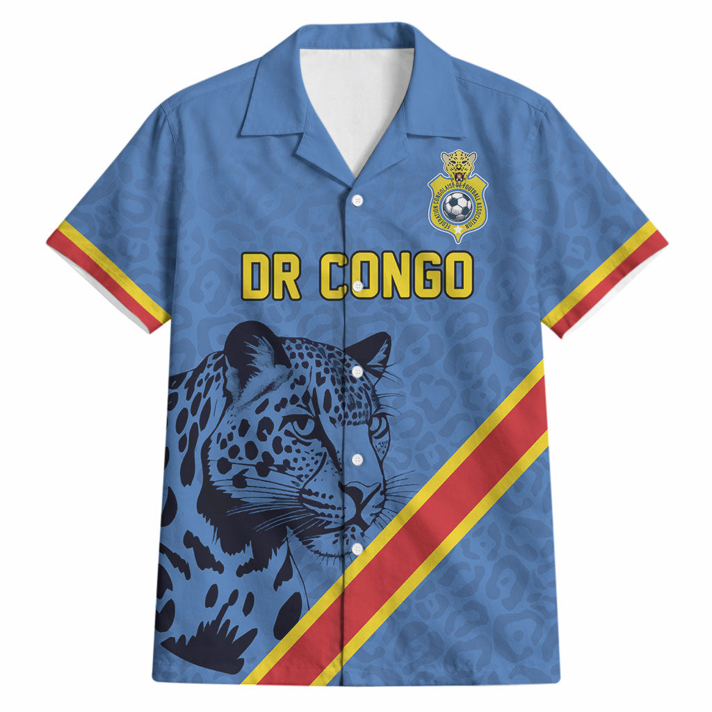 Custom DR Congo Football Hawaiian Shirt Leopard Pride Heritage Edition