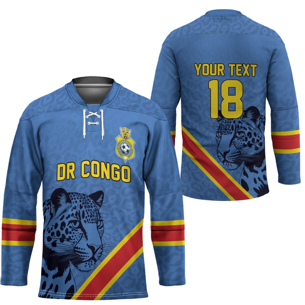 Custom DR Congo Football Hockey Jersey Leopard Pride Heritage Edition
