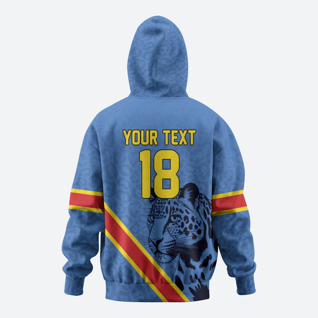 Custom DR Congo Football Hoodie Leopard Pride Heritage Edition