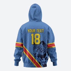 Custom DR Congo Football Hoodie Leopard Pride Heritage Edition