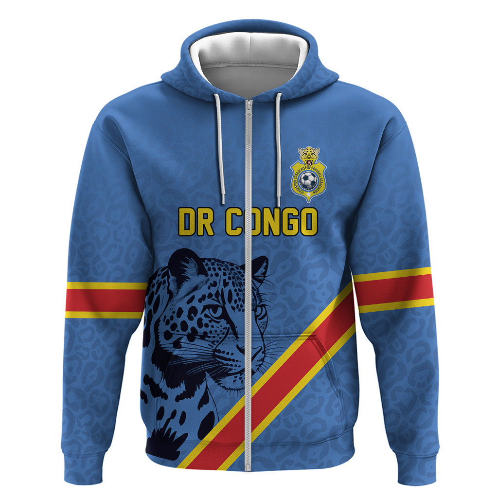 Custom DR Congo Football Hoodie Leopard Pride Heritage Edition
