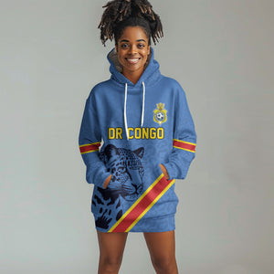 Custom DR Congo Football Hoodie Dress Leopard Pride Heritage Edition