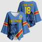 Custom DR Congo Football Kimono Sleeve Blouse Leopard Pride Heritage Edition