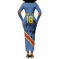 Custom DR Congo Football Long Sleeve Bodycon Dress Leopard Pride Heritage Edition
