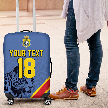 Custom DR Congo Football Luggage Cover Leopard Pride Heritage Edition