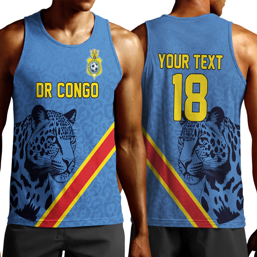 Custom DR Congo Football Men Tank Top Leopard Pride Heritage Edition