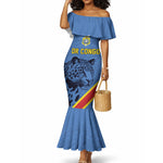 Custom DR Congo Football Mermaid Dress Leopard Pride Heritage Edition