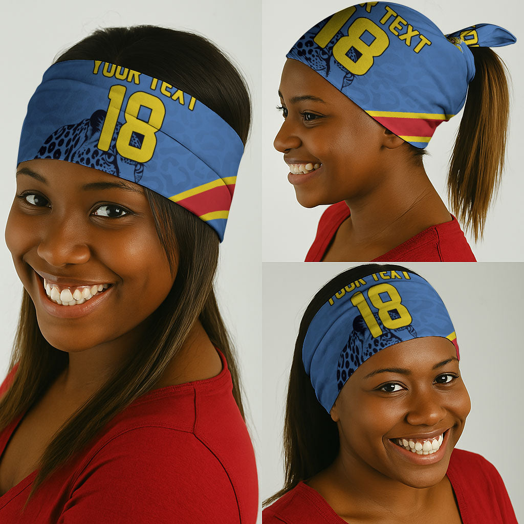 Custom DR Congo Football Neck Gaiter Leopard Pride Heritage Edition