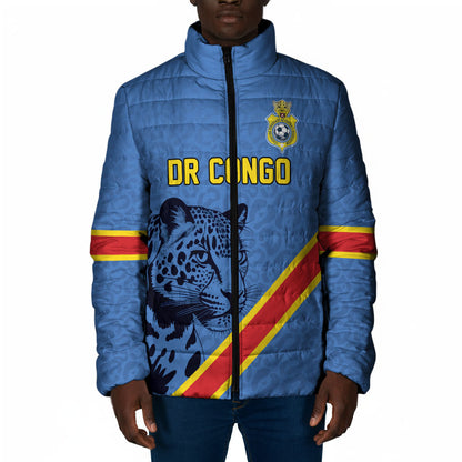 Custom DR Congo Football Padded Jacket Leopard Pride Heritage Edition