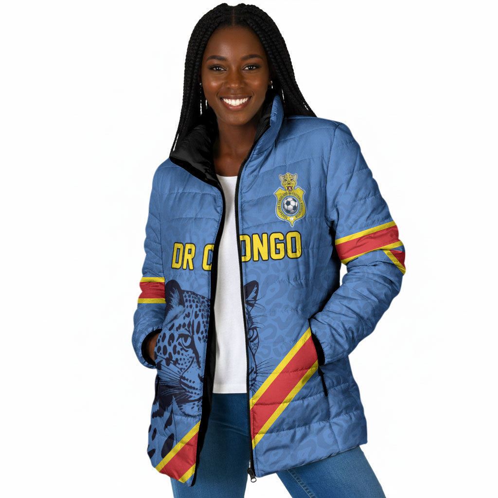 Custom DR Congo Football Padded Jacket Leopard Pride Heritage Edition