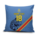 Custom DR Congo Football Pillow Cover Leopard Pride Heritage Edition