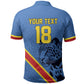 Custom DR Congo Football Polo Shirt Leopard Pride Heritage Edition