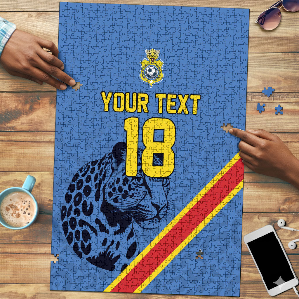 Custom DR Congo Football Puzzle Leopard Pride Heritage Edition