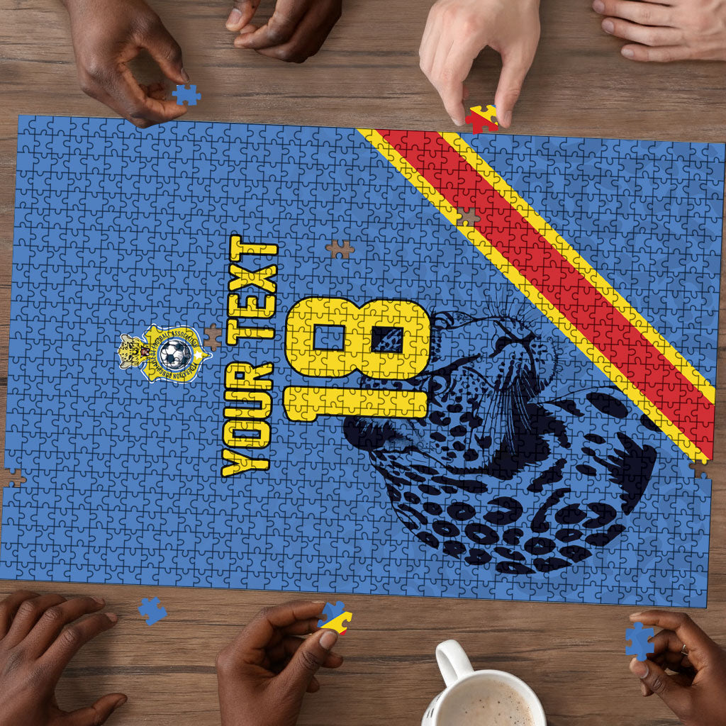 Custom DR Congo Football Puzzle Leopard Pride Heritage Edition