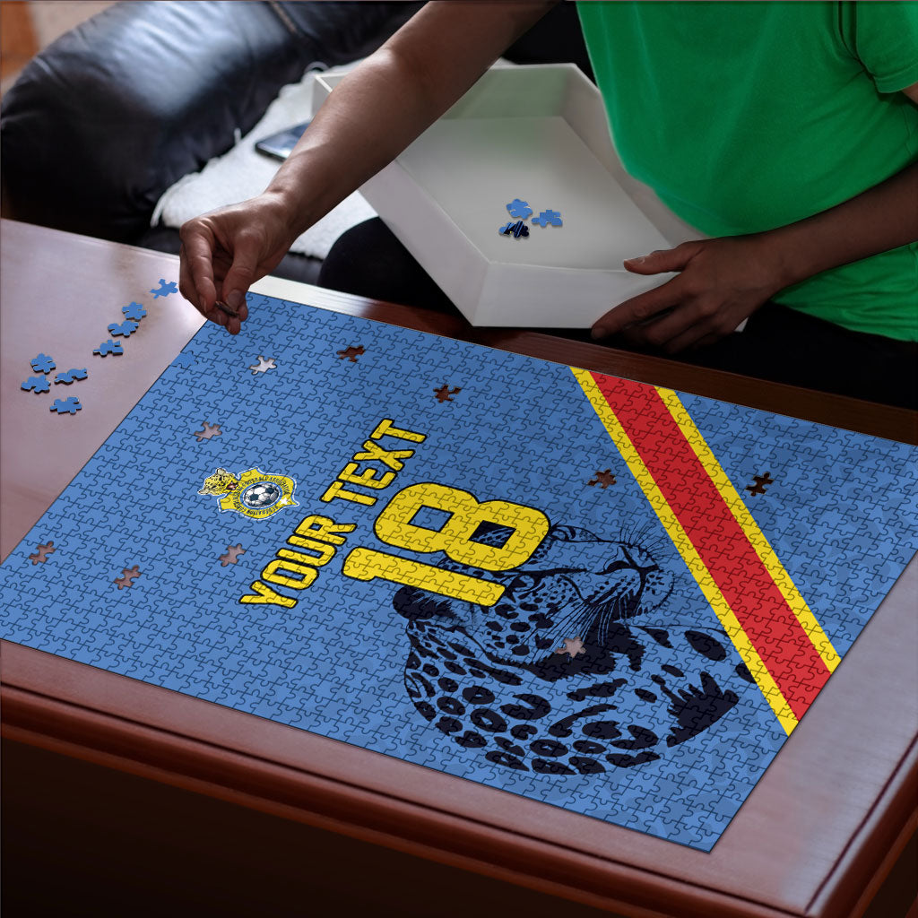 Custom DR Congo Football Puzzle Leopard Pride Heritage Edition
