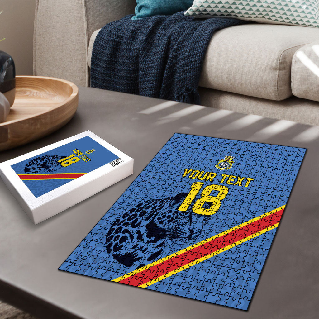 Custom DR Congo Football Puzzle Leopard Pride Heritage Edition