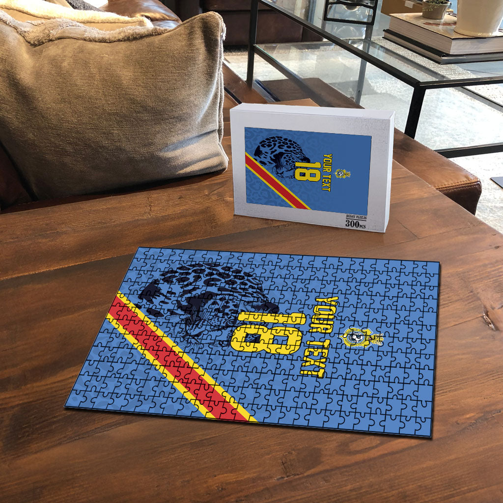 Custom DR Congo Football Puzzle Leopard Pride Heritage Edition