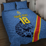 Custom DR Congo Football Quilt Bed Set Leopard Pride Heritage Edition