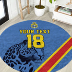 Custom DR Congo Football Round Carpet Leopard Pride Heritage Edition