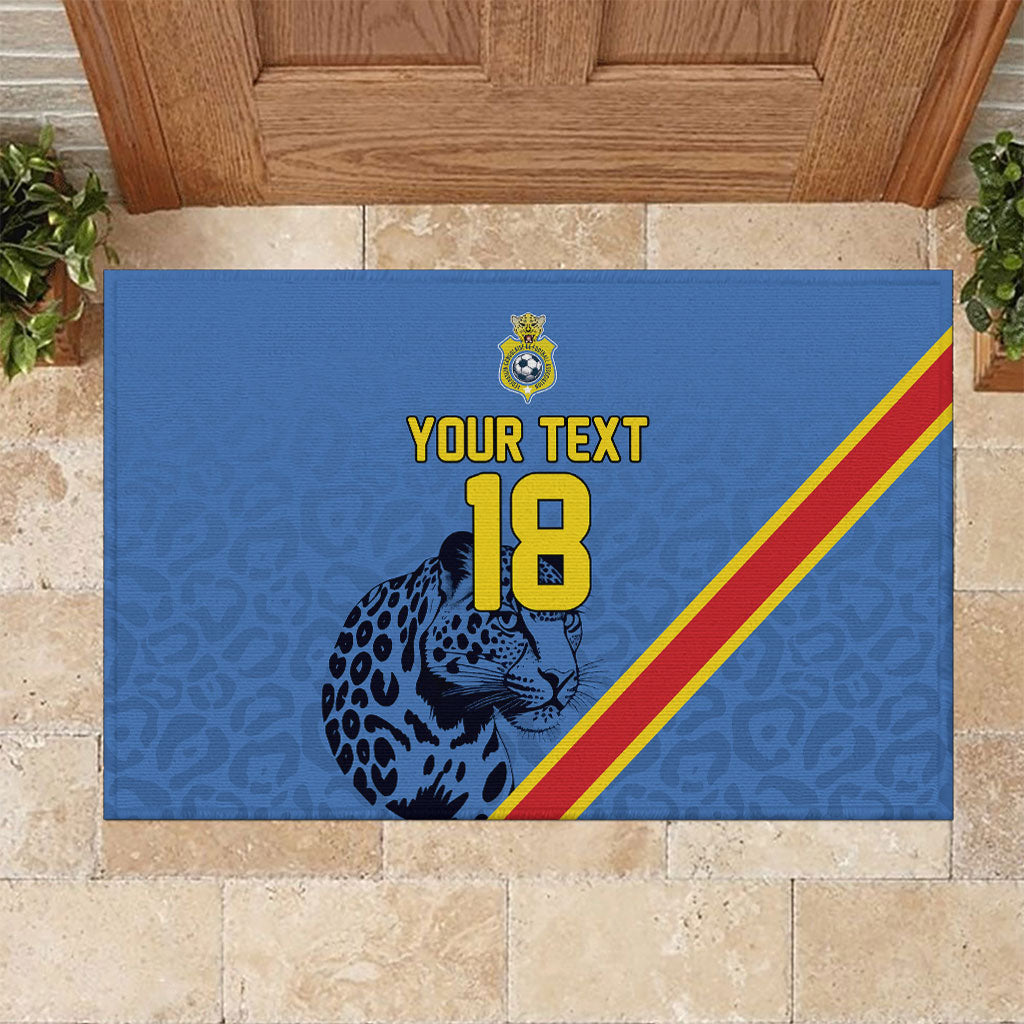 Custom DR Congo Football Rubber Doormat Leopard Pride Heritage Edition
