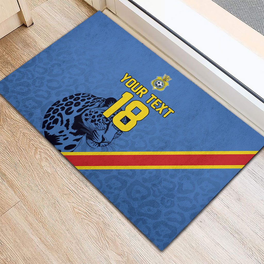 Custom DR Congo Football Rubber Doormat Leopard Pride Heritage Edition