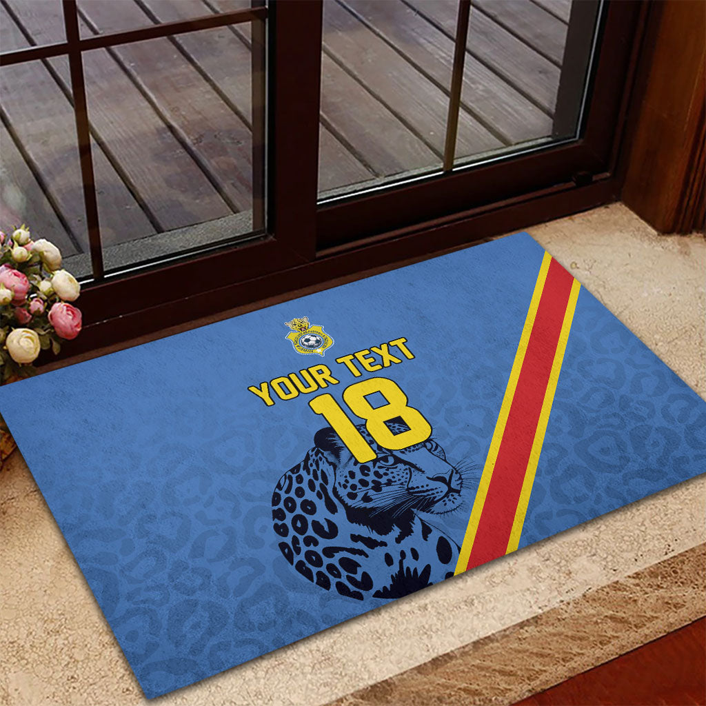 Custom DR Congo Football Rubber Doormat Leopard Pride Heritage Edition