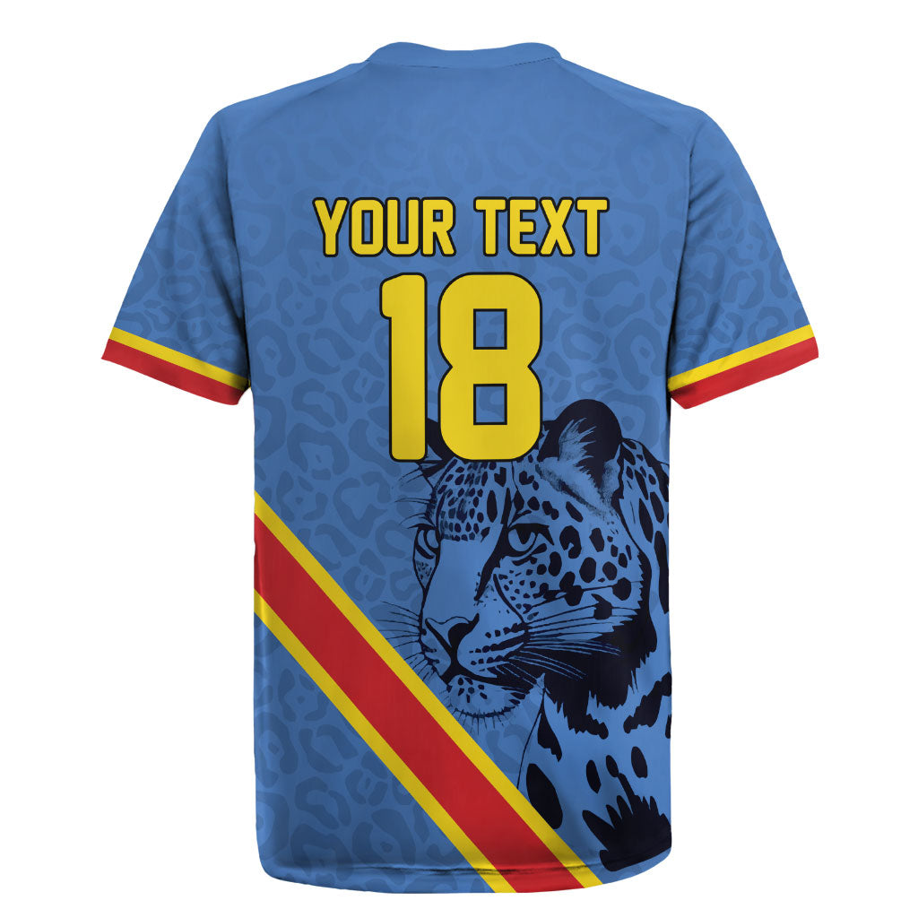 Custom DR Congo Football Rugby Jersey Leopard Pride Heritage Edition