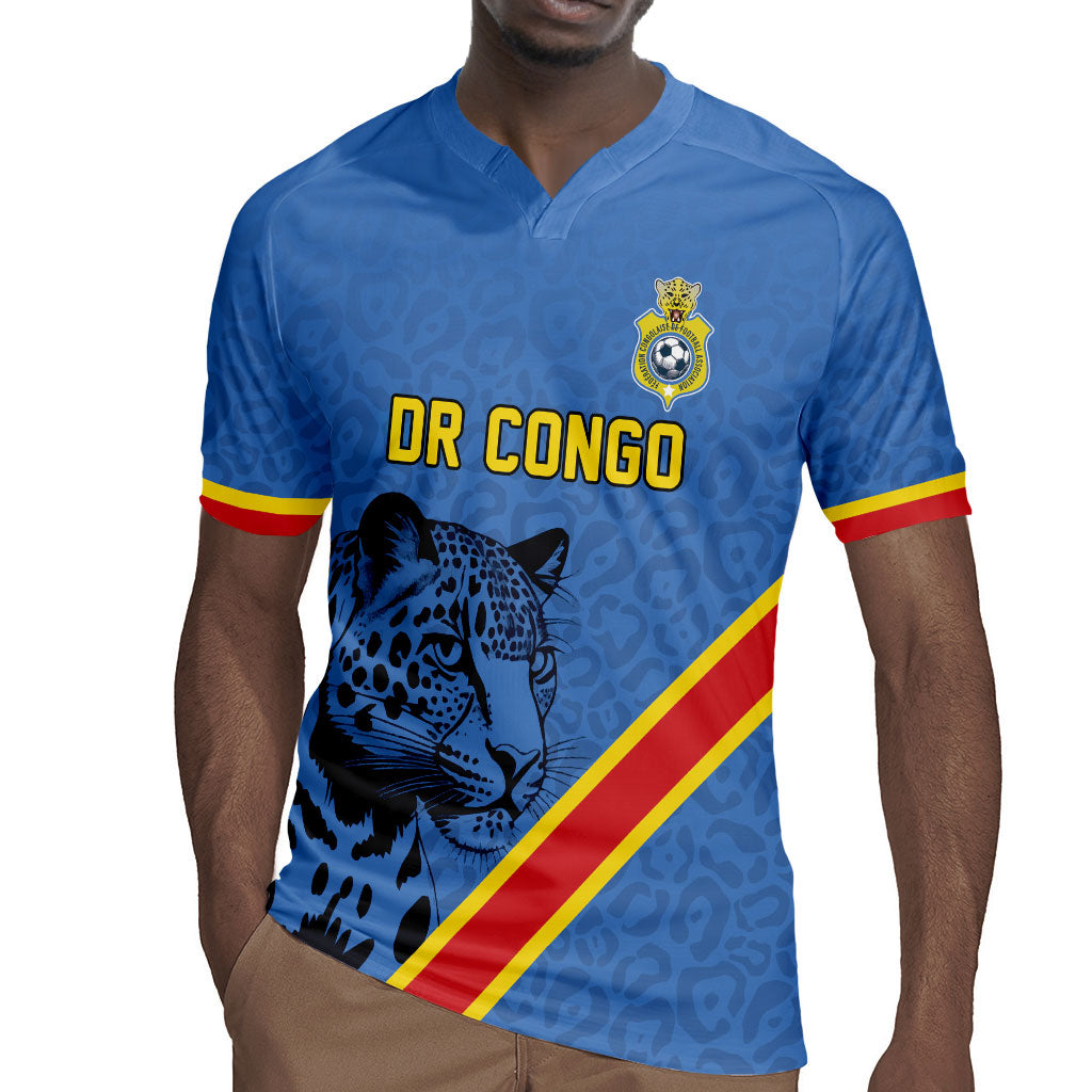 Custom DR Congo Football Rugby Jersey Leopard Pride Heritage Edition