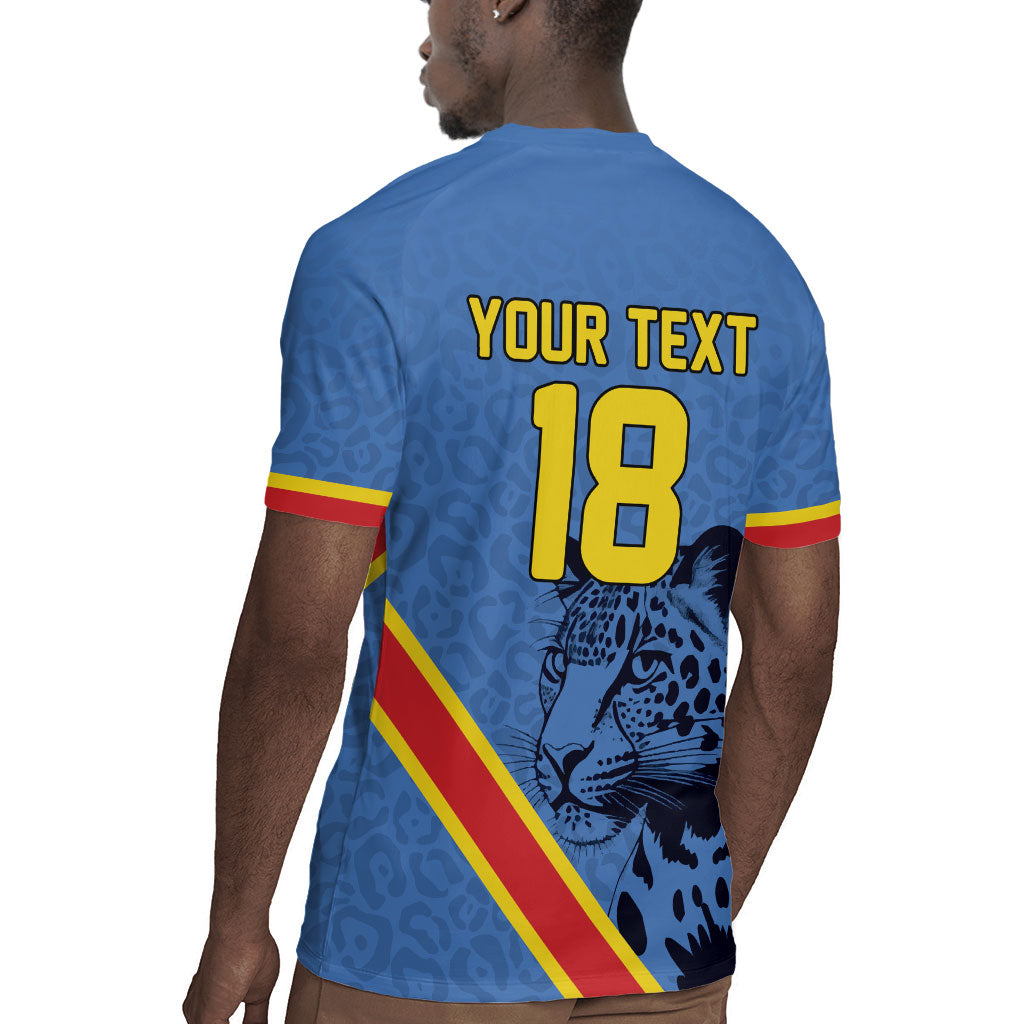 Custom DR Congo Football Rugby Jersey Leopard Pride Heritage Edition