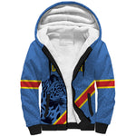 Custom DR Congo Football Sherpa Hoodie Leopard Pride Heritage Edition
