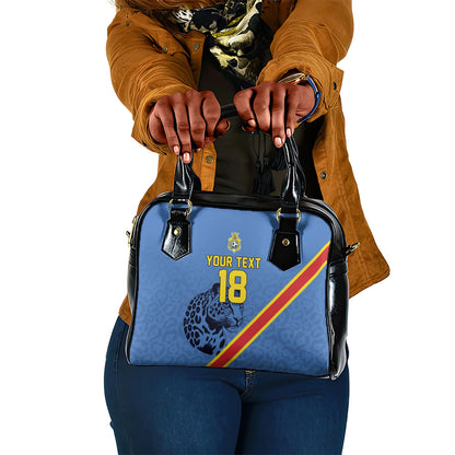 Custom DR Congo Football Shoulder Handbag Leopard Pride Heritage Edition