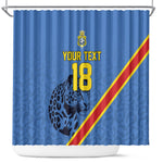 Custom DR Congo Football Shower Curtain Leopard Pride Heritage Edition