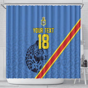 Custom DR Congo Football Shower Curtain Leopard Pride Heritage Edition