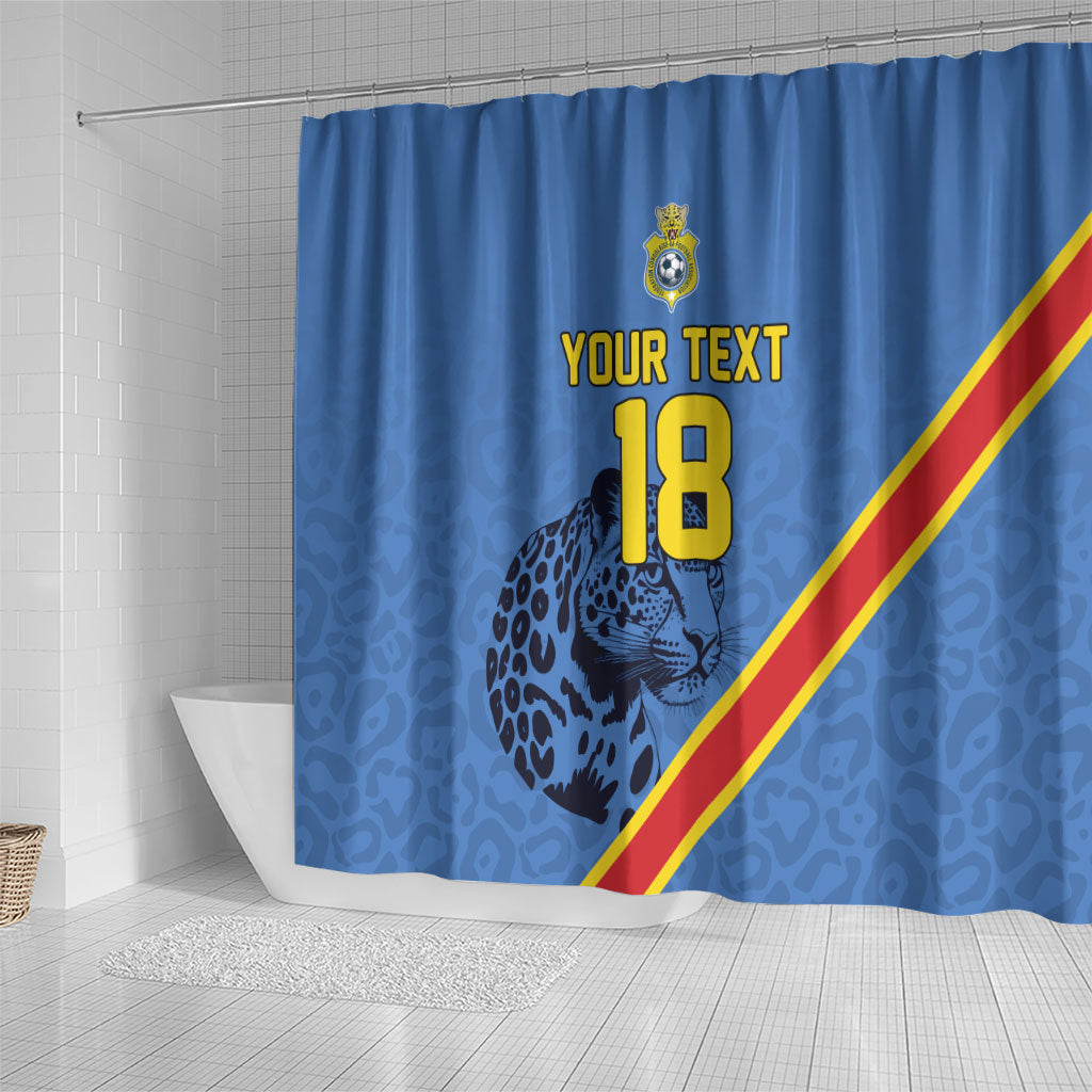 Custom DR Congo Football Shower Curtain Leopard Pride Heritage Edition