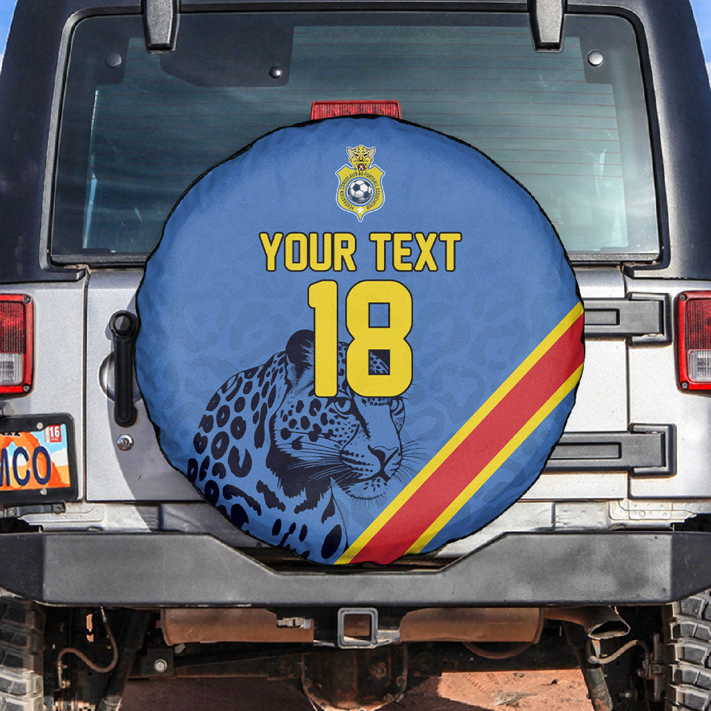 Custom DR Congo Football Spare Tire Cover Leopard Pride Heritage Edition