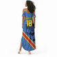 Custom DR Congo Football Summer Maxi Dress Leopard Pride Heritage Edition