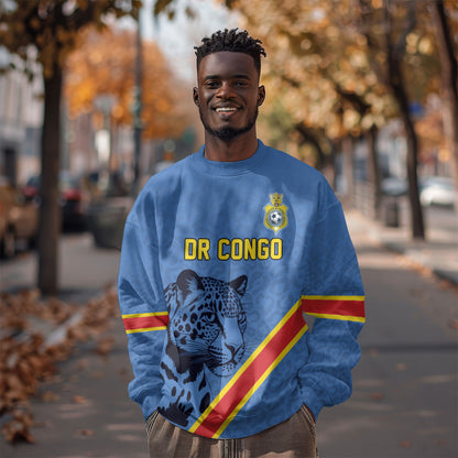 Custom DR Congo Football Sweatshirt Leopard Pride Heritage Edition