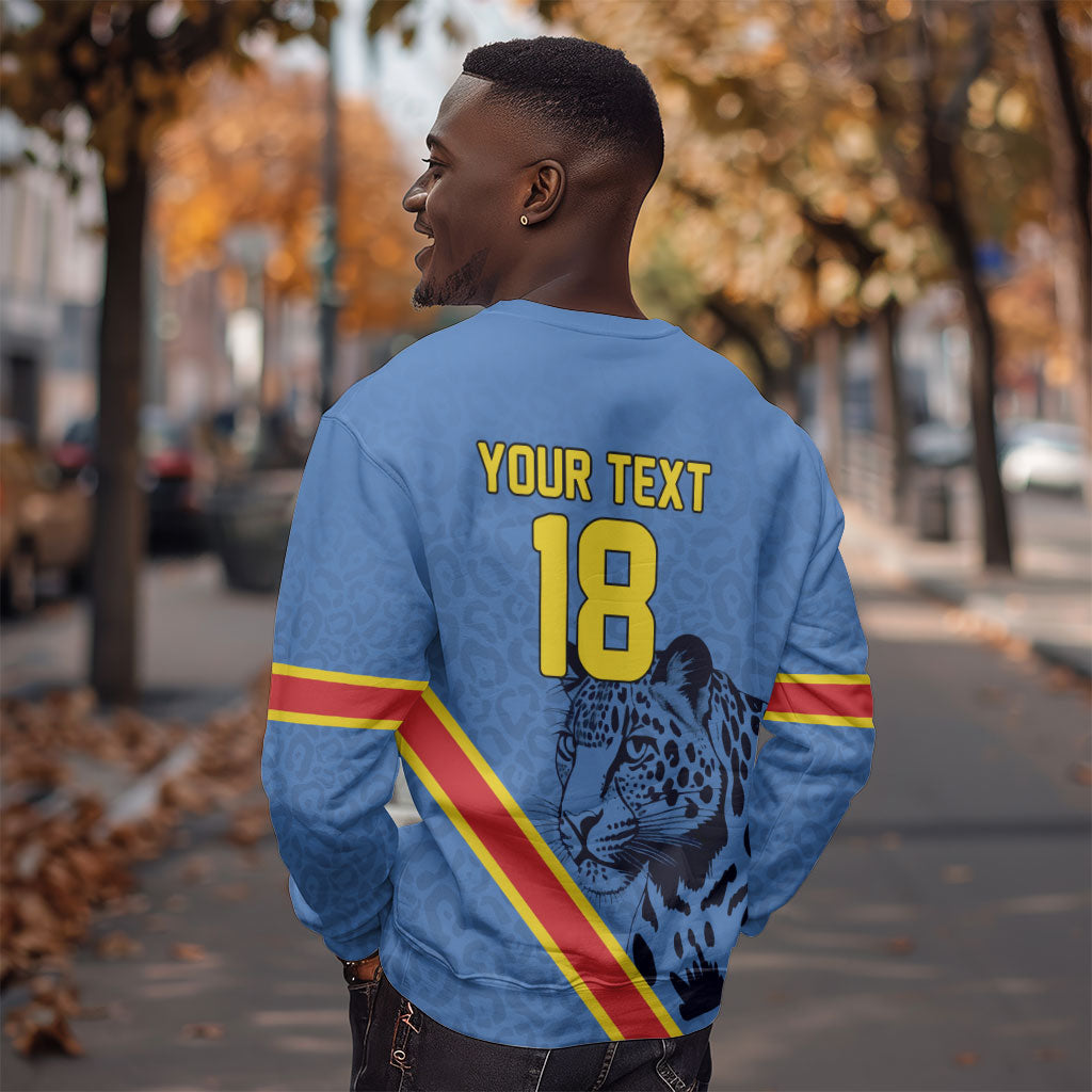 Custom DR Congo Football Sweatshirt Leopard Pride Heritage Edition
