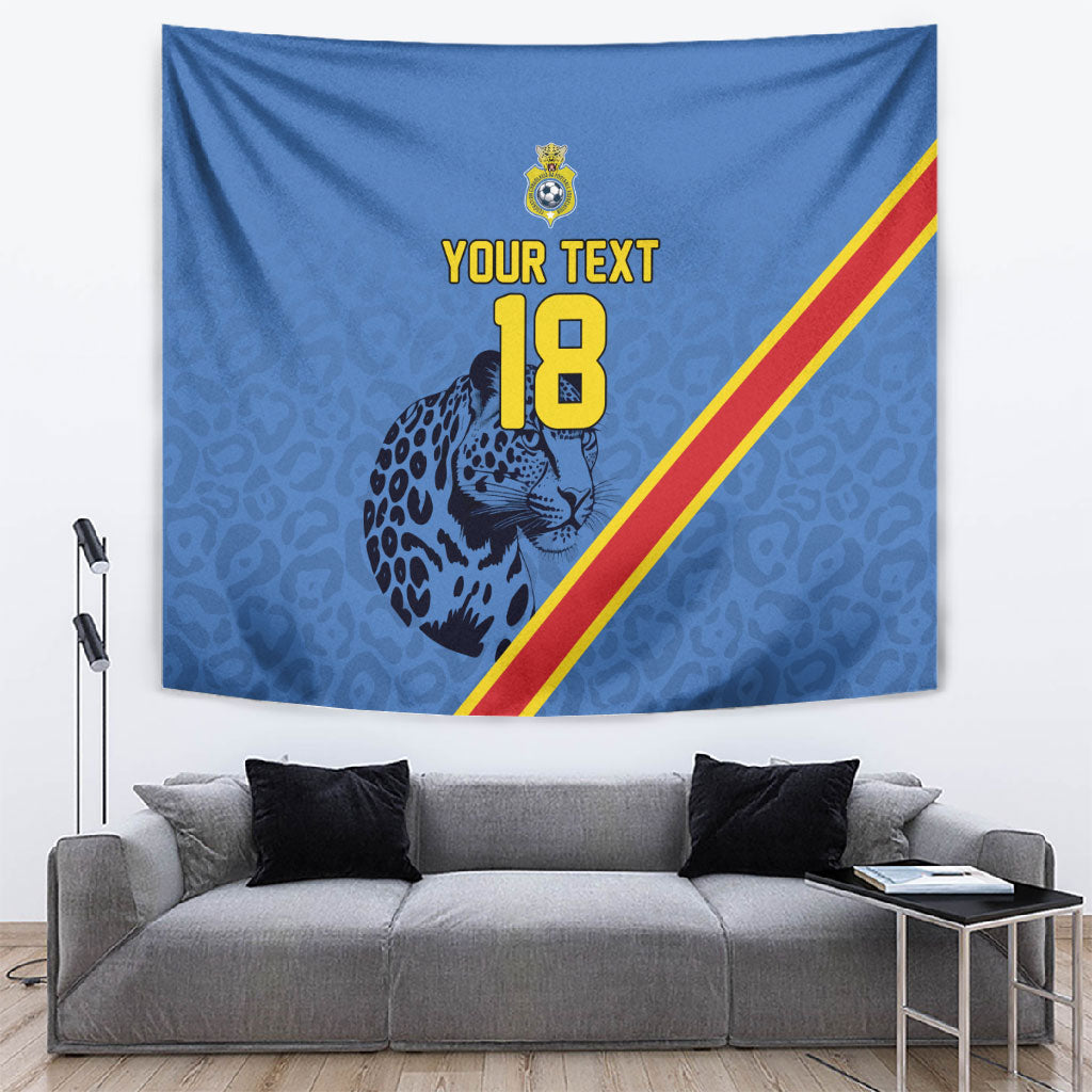 Custom DR Congo Football Tapestry Leopard Pride Heritage Edition