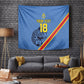 Custom DR Congo Football Tapestry Leopard Pride Heritage Edition