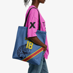 Custom DR Congo Football Tote Bag Leopard Pride Heritage Edition