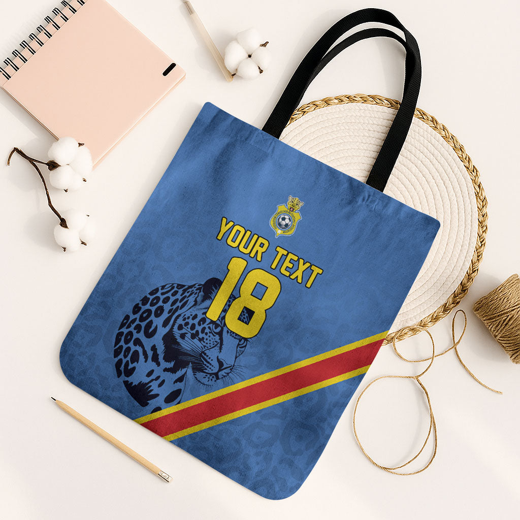 Custom DR Congo Football Tote Bag Leopard Pride Heritage Edition