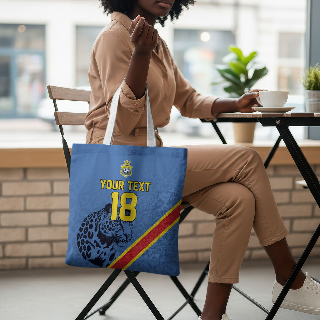 Custom DR Congo Football Tote Bag Leopard Pride Heritage Edition