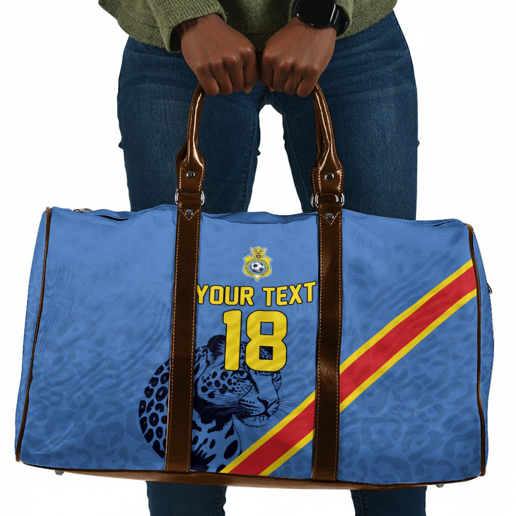 Custom DR Congo Football Travel Bag Leopard Pride Heritage Edition