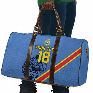 Custom DR Congo Football Travel Bag Leopard Pride Heritage Edition