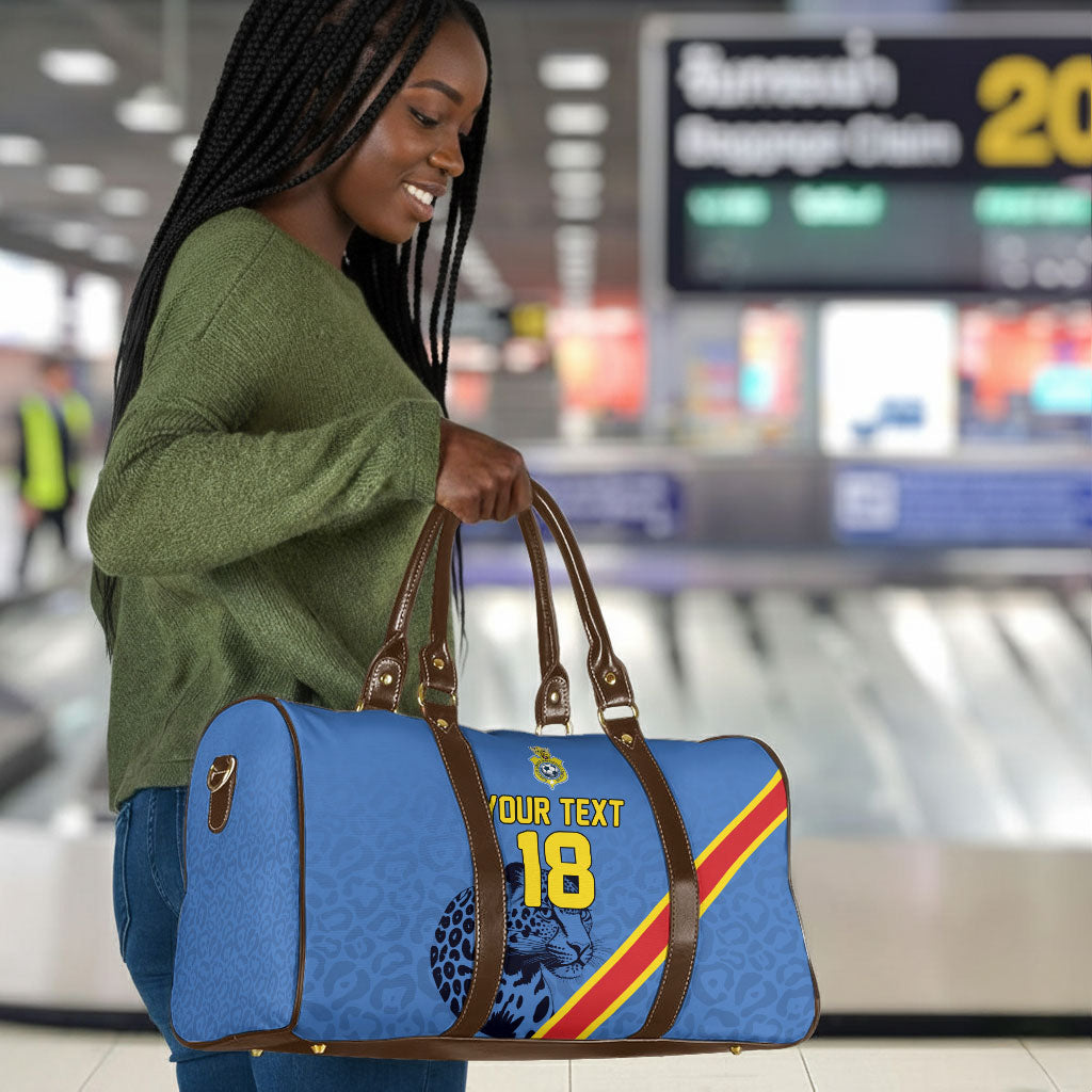 Custom DR Congo Football Travel Bag Leopard Pride Heritage Edition